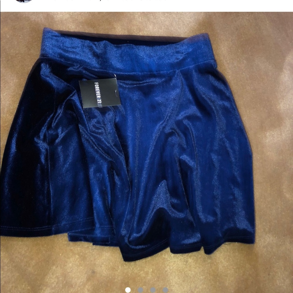 forever 21 royal blue velvet skirt